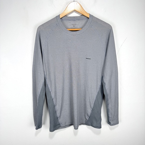 Patagonia Capilene Base Layer Shirt Men‎ Large Gray Wicking Performance Outdoor - Picture 1 of 9